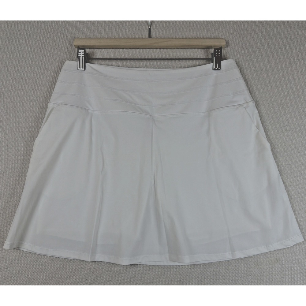 Ruby Ribbon Women's White Skort Size L Pockets Nylon Spandex Sport Golf Athletic